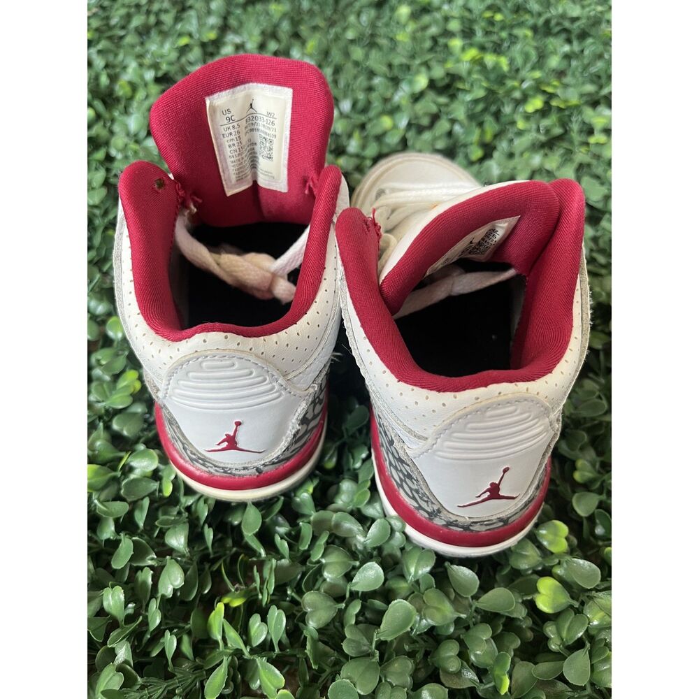 9C Nike Air Jordan 3 Retro Cardinal Red White